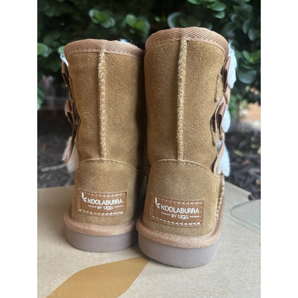 ⭐️Koolaburra by UGG Victoria Short Boots⭐️Youth Girl's Size 9⭐️Chestnut Brown⭐️